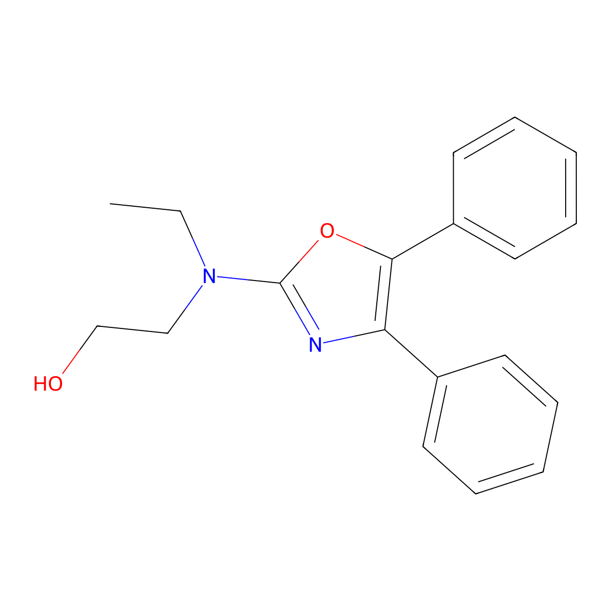 2-((4,5-Diphenyl-2-oxazolyl)ethylamino)ethanol molecular structure, CAS 20503-79-1