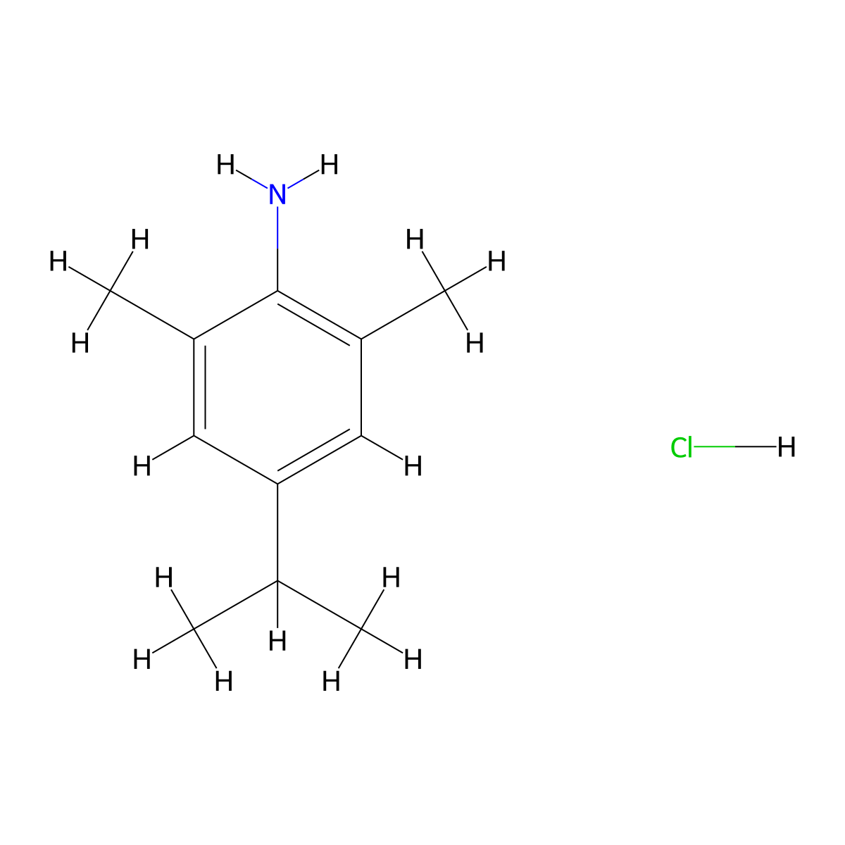 2,6-Dimethyl-4-(propan-2-yl)aniline hydrochloride molecular structure, CAS 205035-19-4
