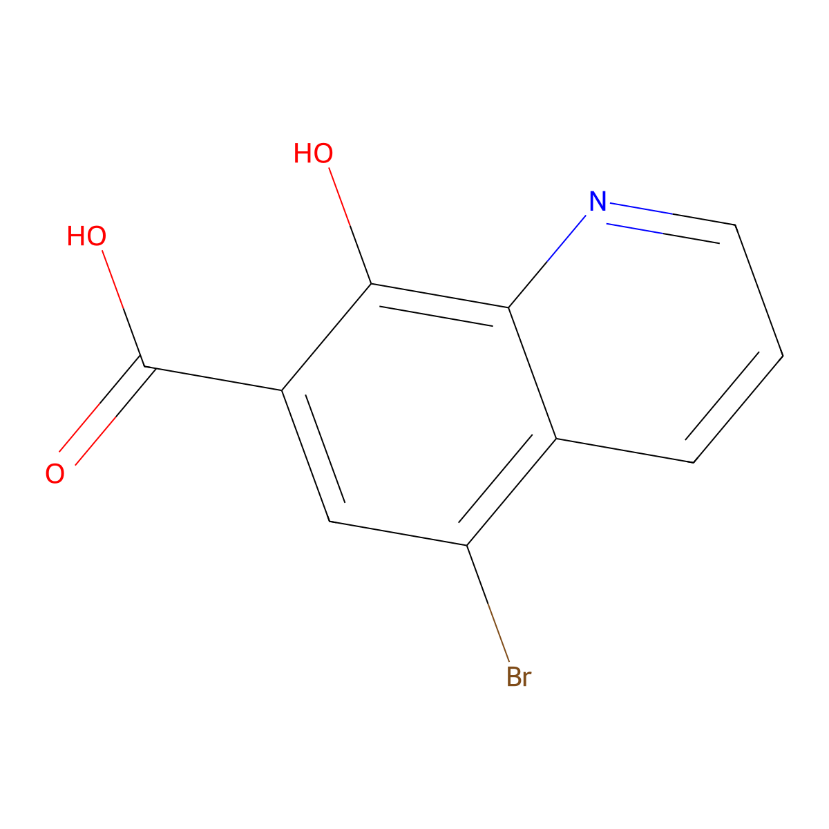 5-Bromo-8-hydroxyquinoline-7-carboxylic acid molecular structure, CAS 205040-59-1