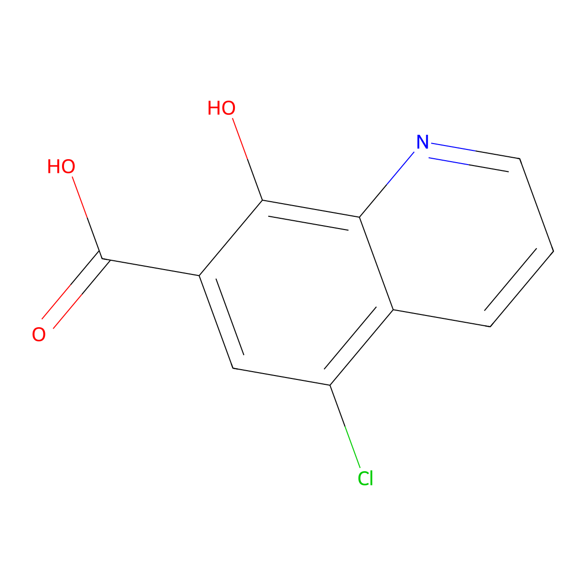 5-Chloro-8-hydroxyquinoline-7-carboxylic acid molecular structure, CAS 205040-62-6