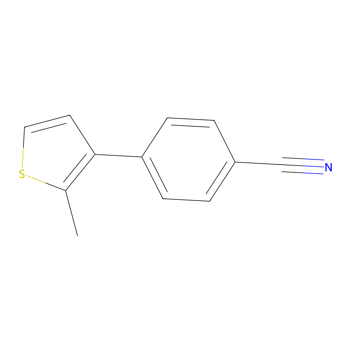4-(2-Methylthiophen-3-yl)benzonitrile molecular structure, CAS 2050479-50-8