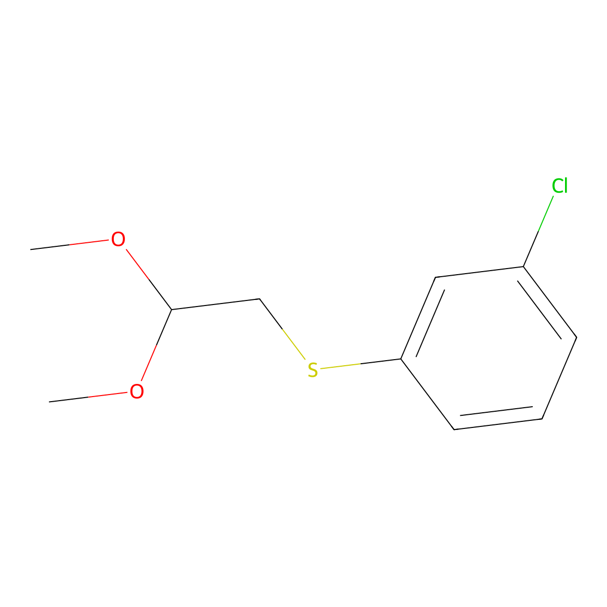 1-Chloro-3-[(2,2-dimethoxyethyl)sulfanyl]benzene molecular structure, CAS 205054-85-9
