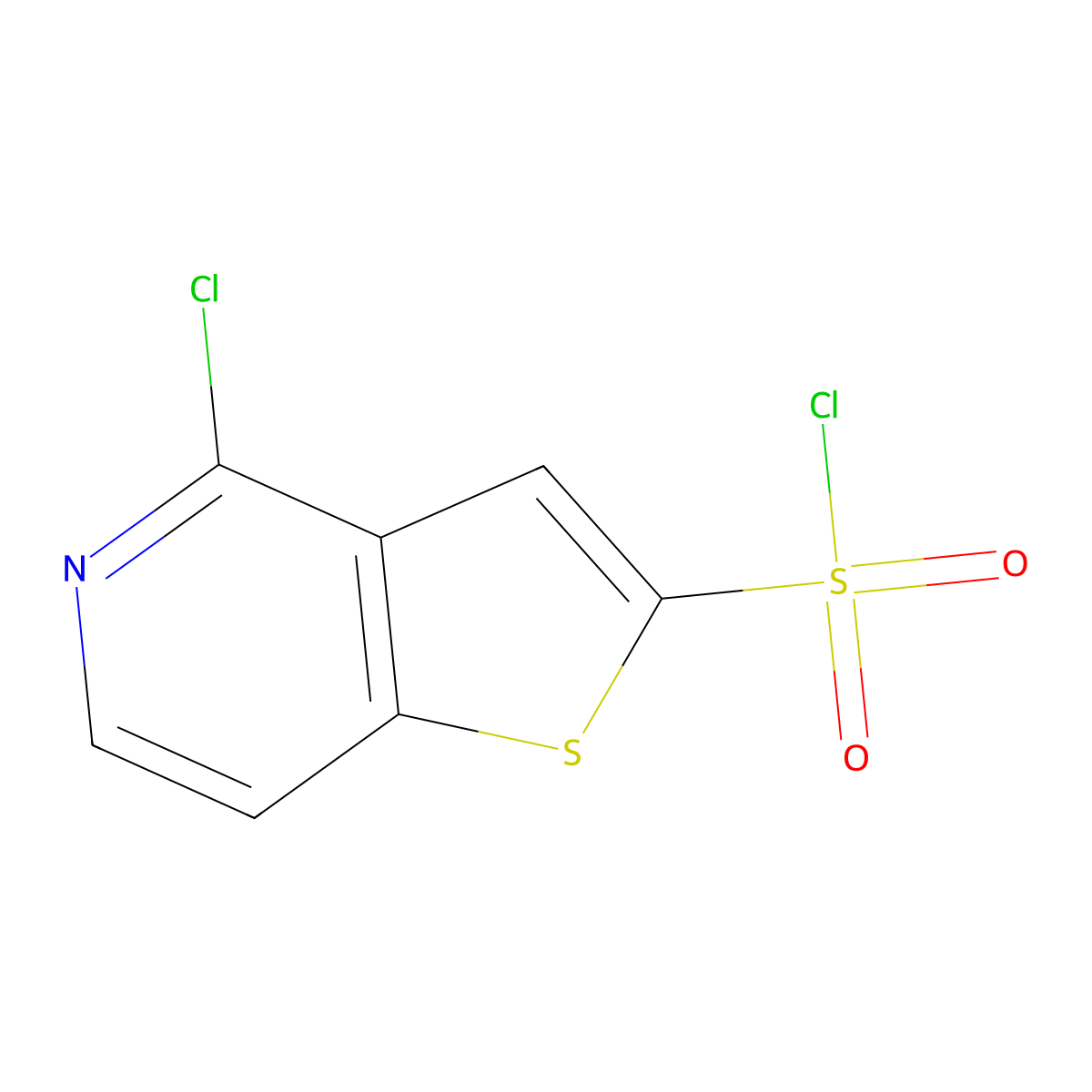 4-Chlorothieno[3,2-c]pyridine-2-sulfonyl chloride molecular structure, CAS 205055-17-0