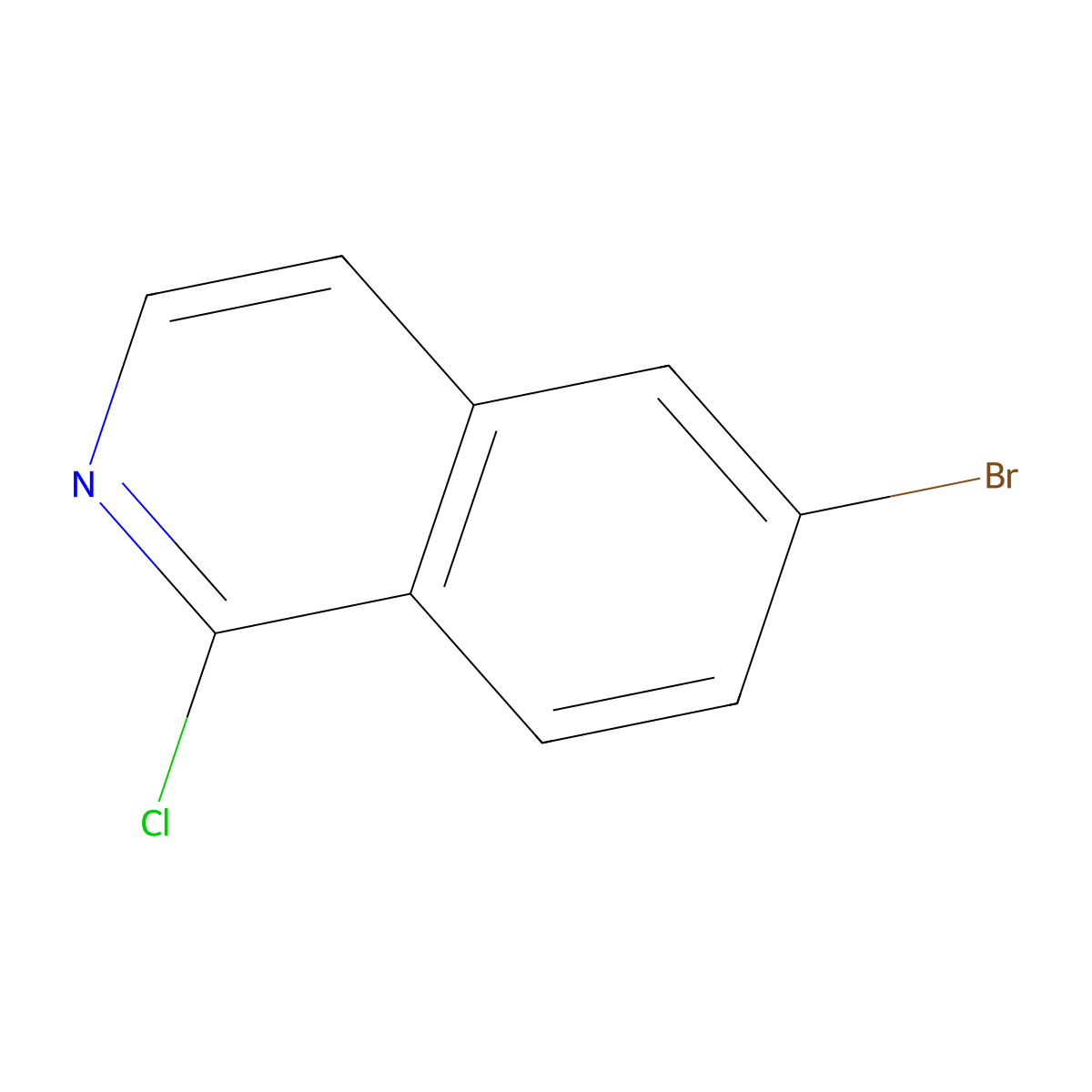 6-Bromo-1-chloro-isoquinoline molecular structure, CAS 205055-63-6