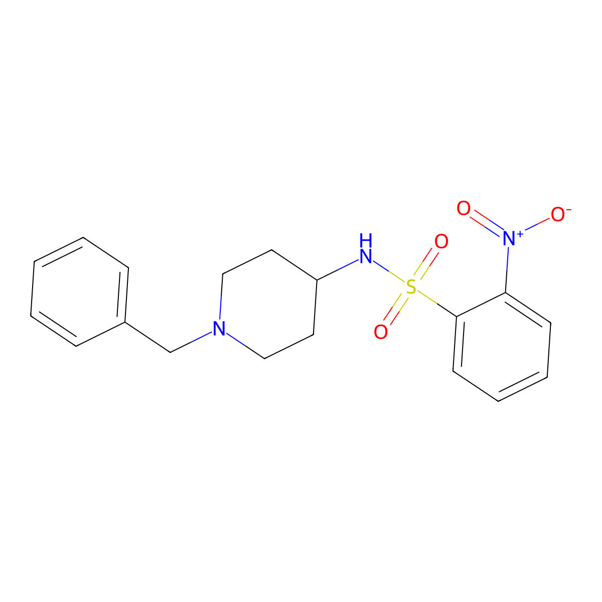 N-(1-benzylpiperidin-4-yl)-2-nitrobenzenesulfonamide molecular structure, CAS 205058-89-5