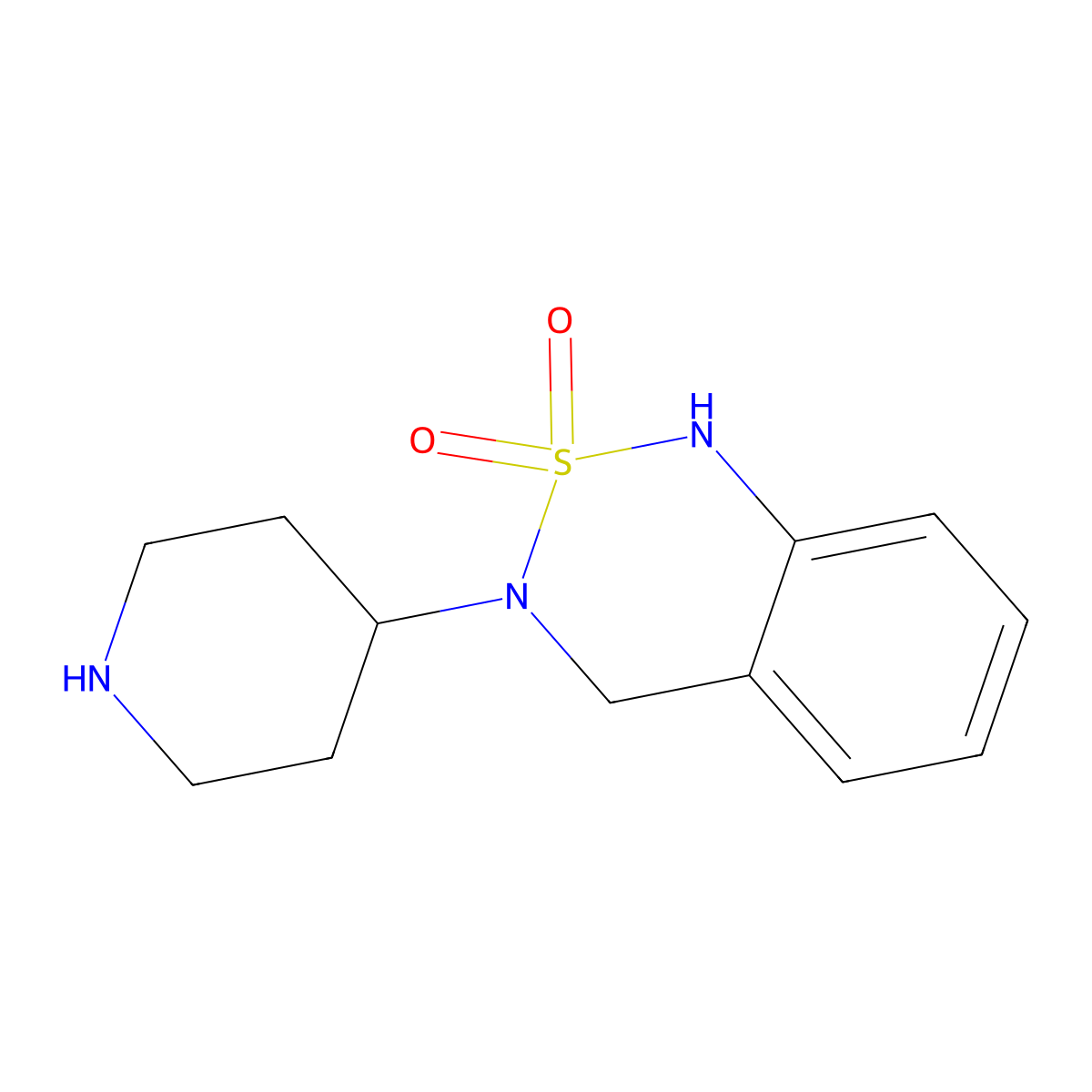 3-(piperidin-4-yl)-3,4-dihydro-1H-benzo[c][1,2,6]thiadiazine 2,2-dioxide molecular structure, CAS 205058-98-6