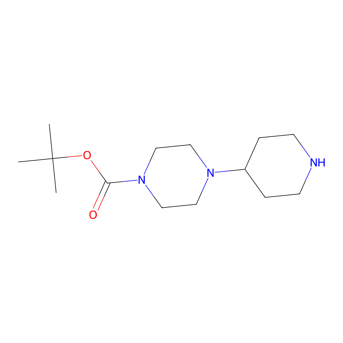 tert-Butyl 4-(piperidin-4-yl)piperazine-1-carboxylate molecular structure, CAS 205059-24-1