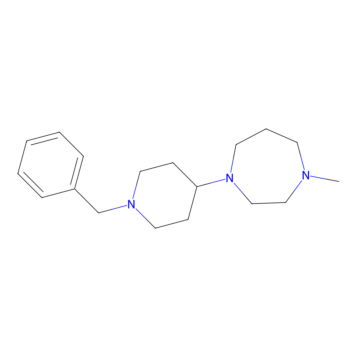 Hexahydro-1-methyl-4-[1-(phenylmethyl)-4-piperidinyl]-1H-1,4-diazepine molecular structure, CAS 205059-33-2