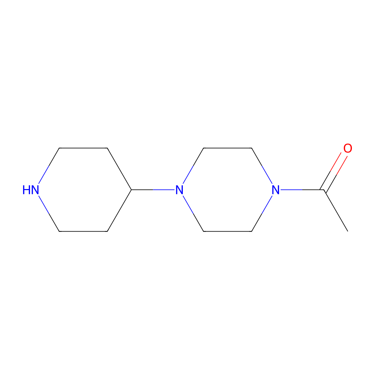 1-(4-Piperidin-4-yl-piperazin-1-yl)-ethanone molecular structure, CAS 205059-37-6