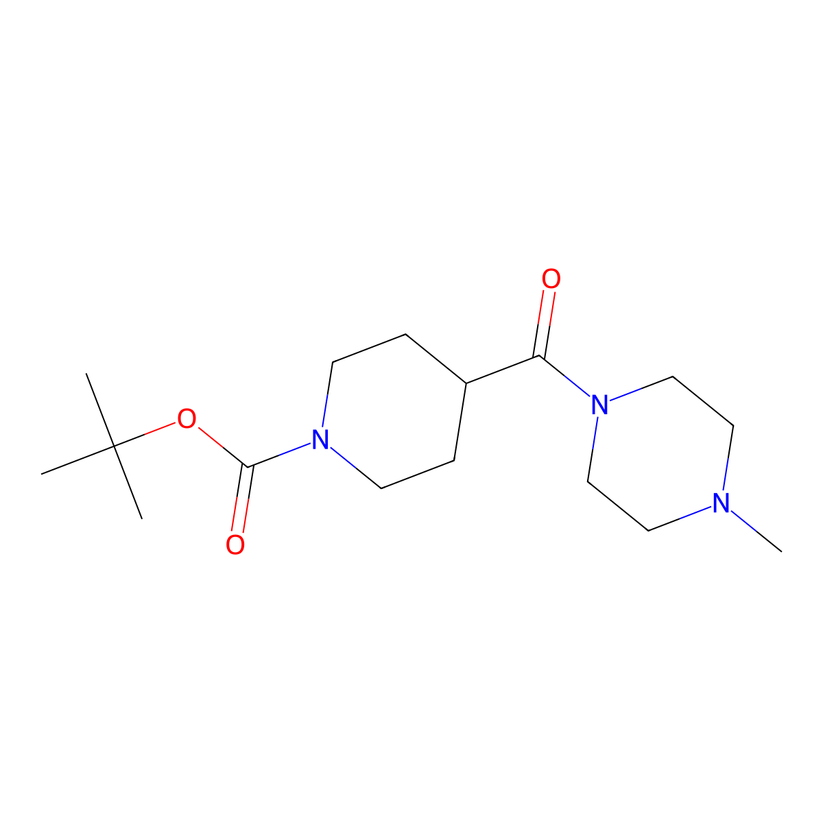 Tert-butyl 4-[(4-methylpiperazin-1-yl)carbonyl]piperidine-1-carboxylate molecular structure, CAS 205059-41-2