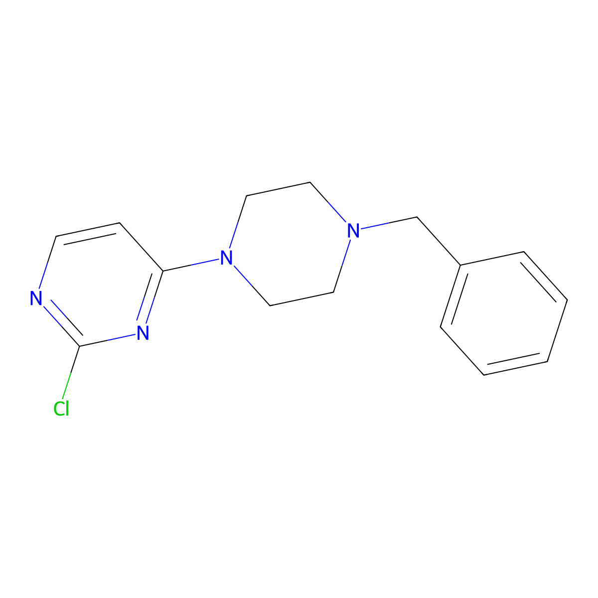4-(4-Benzylpiperazin-1-yl)-2-chloropyrimidine molecular structure, CAS 205060-94-2