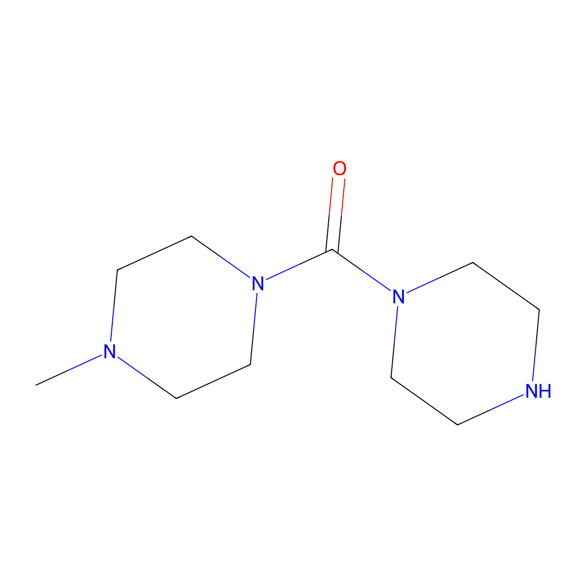 1-Methyl-4-(piperazin-1-ylcarbonyl)piperazine molecular structure, CAS 205061-56-9