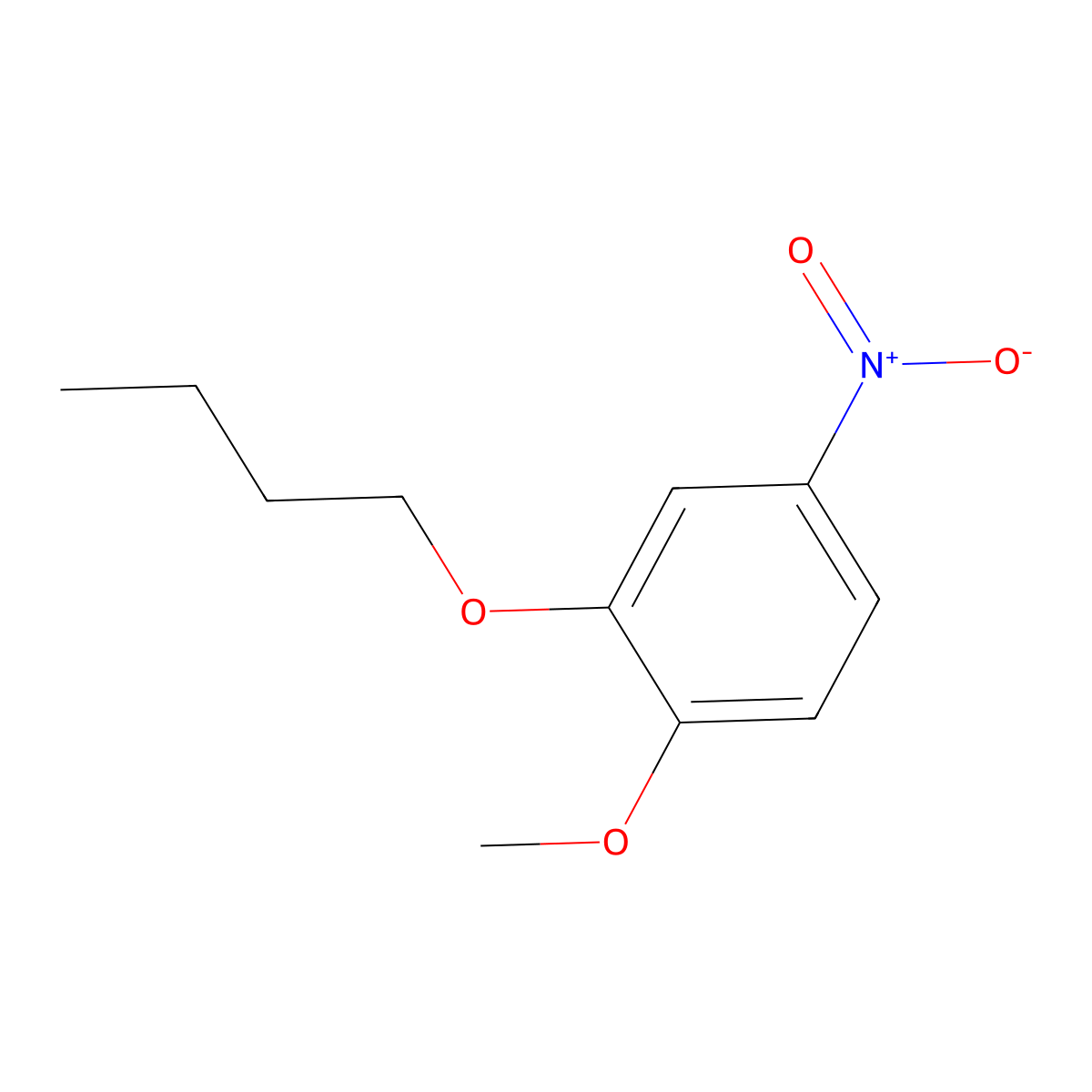 2-Butoxy-1-methoxy-4-nitrobenzene molecular structure, CAS 205067-45-4