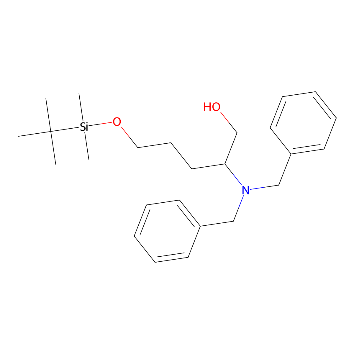 (S)-5-((Tert-butyldimethylsilyl)oxy)-2-(dibenzylamino)pentan-1-OL molecular structure, CAS 205068-04-8