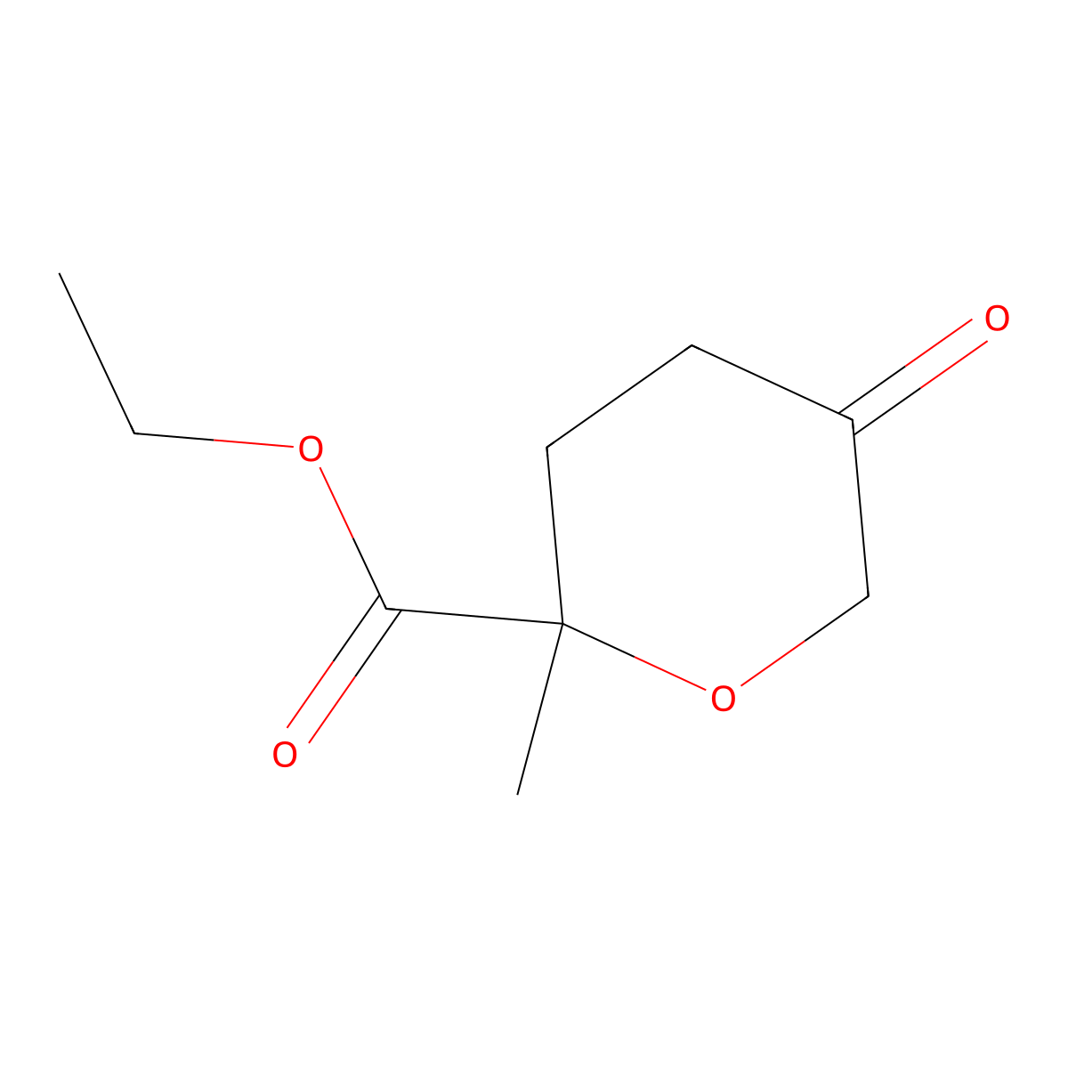 Ethyl 2-methyl-5-oxooxane-2-carboxylate molecular structure, CAS 2050691-66-0
