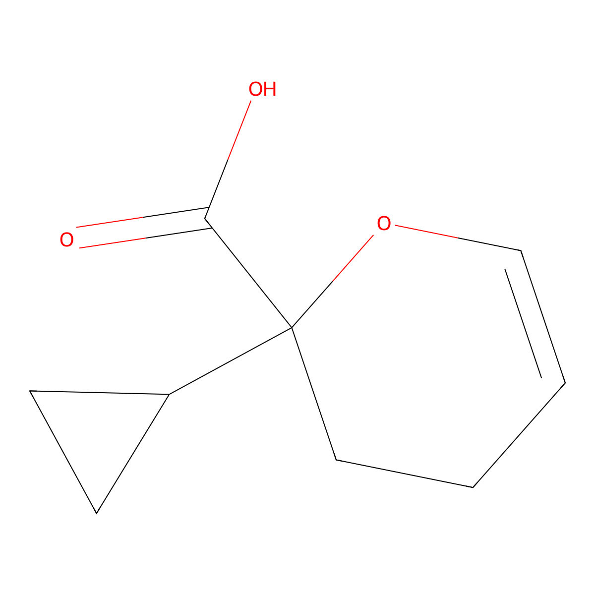 (2S)-2-Cyclopropyl-3,4-dihydro-2H-pyran-2-carboxylic acid molecular structure, CAS 2050692-04-9