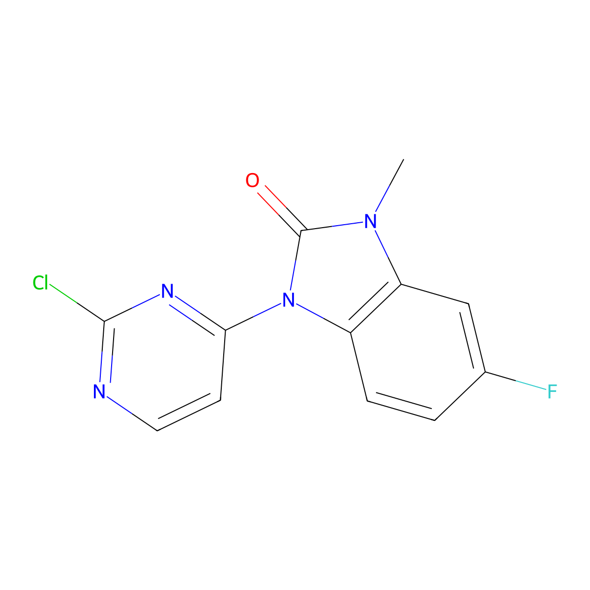 1-(2-chloropyrimidin-4-yl)-5-fluoro-3-methyl-1H-benzo[d]imidazol-2(3H)-one molecular structure, CAS 2050908-30-8