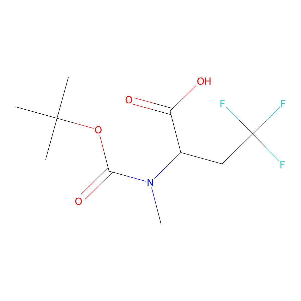 2-(((Tert-butoxy)carbonyl)(methyl)amino)-4,4,4-trifluorobutanoic acid molecular structure, CAS 2050910-08-0