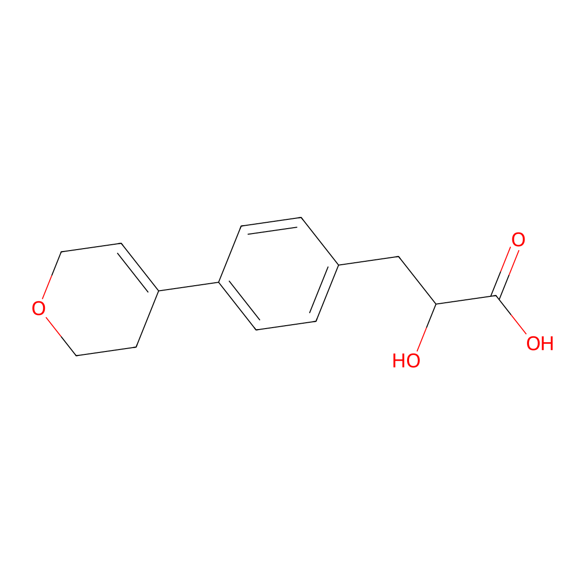 (R)-3-(4-(3,6-Dihydro-2H-pyran-4-yl)phenyl)-2-hydroxypropanoic acid molecular structure, CAS 2050910-30-8