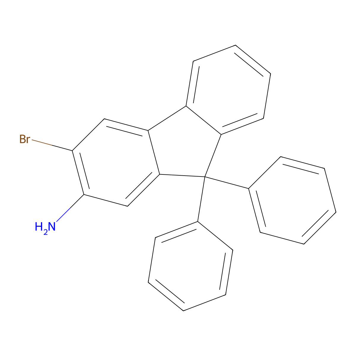 3-Bromo-9,9-diphenyl-9H-fluoren-2-amine molecular structure, CAS 2050948-19-9