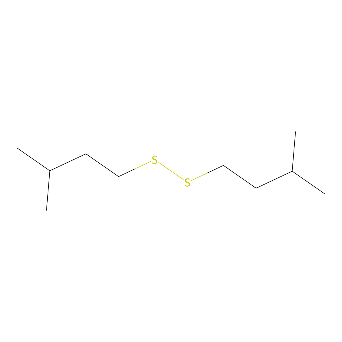 Diisoamyl disulfide molecular structure, CAS 2051-04-9