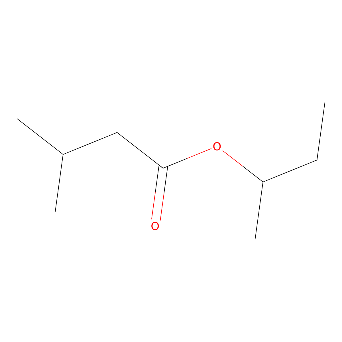 sec-Butyl isovalerate molecular structure, CAS 2051-38-9