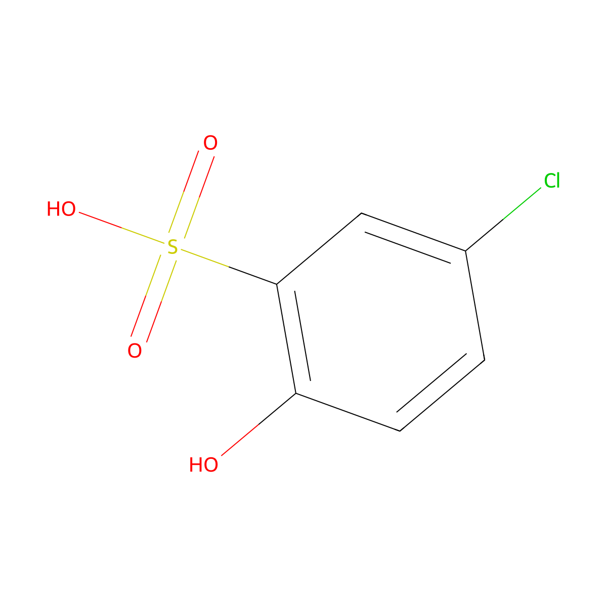 5-Chloro-2-hydroxybenzenesulfonic acid molecular structure, CAS 2051-65-2