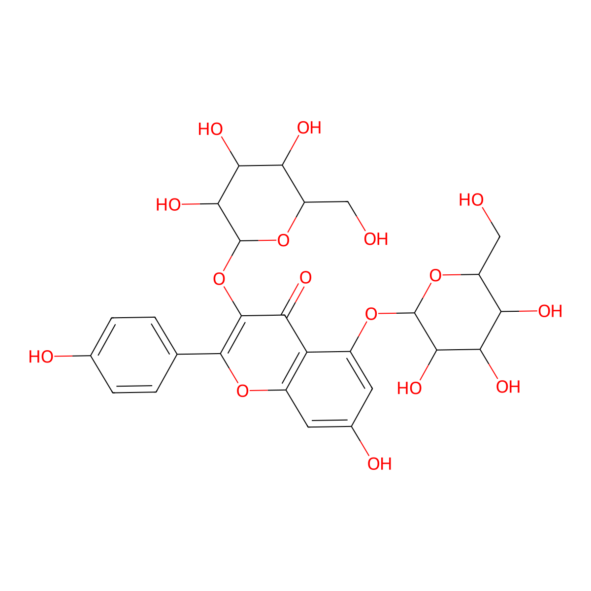 Kaempferol 3,5-diglucoside molecular structure, CAS 205103-97-5