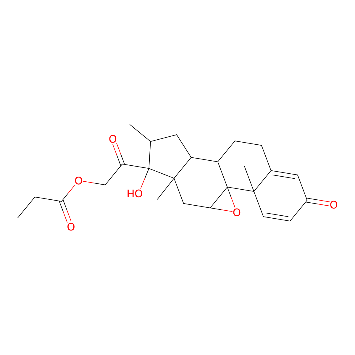 Betamethasone 9,11-Epoxide 21-Propionate molecular structure, CAS 205105-83-5