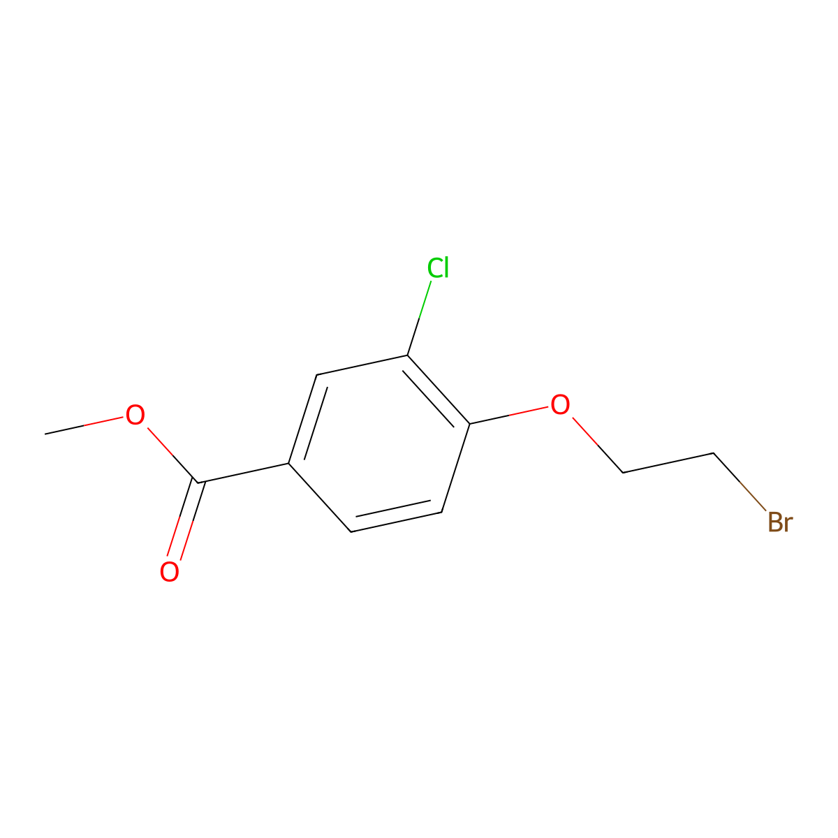 Methyl 4-(2-bromoethoxy)-3-chlorobenzoate molecular structure, CAS 205106-54-3
