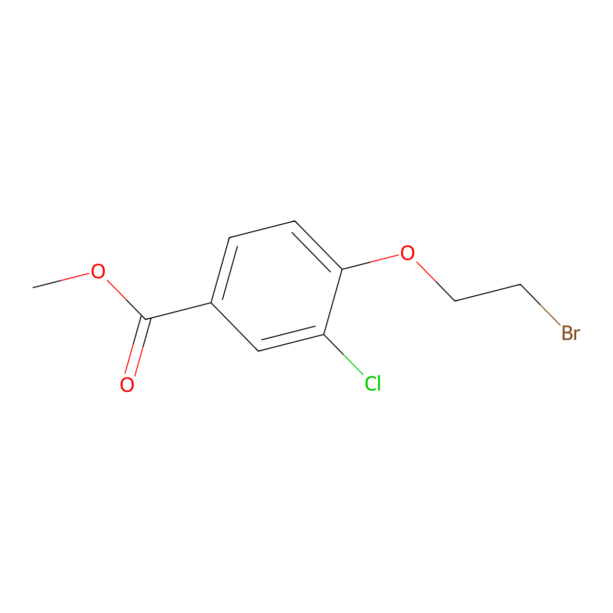 Methyl 4-(2-bromoethoxy)-3-chlorobenzoate molecular structure, CAS 205106-54-3