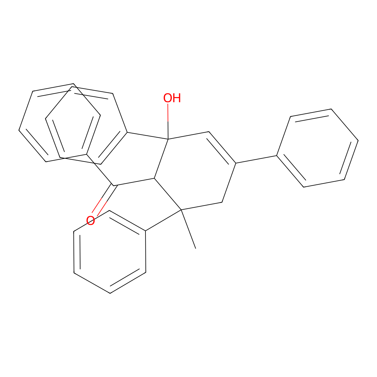 (2-Hydroxy-6-methyl-2,4,6-triphenylcyclohex-3-en-1-yl)-phenylmethanone molecular structure, CAS 20511-09-5