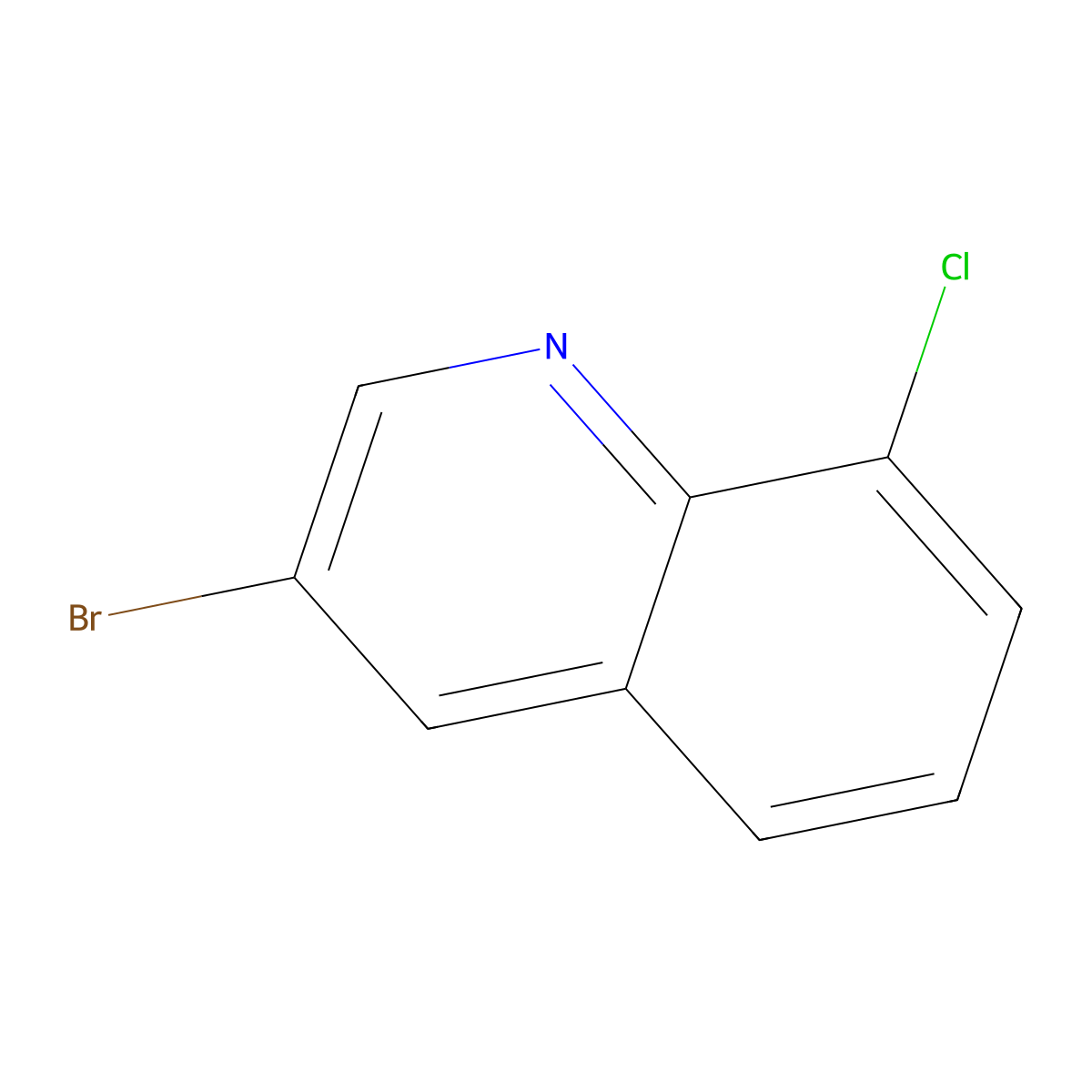 3-Bromo-8-chloroquinoline molecular structure, CAS 205111-94-0