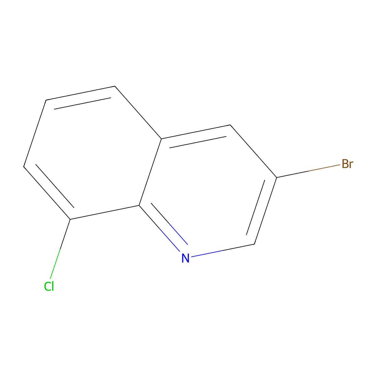 3-Bromo-8-chloroquinoline molecular structure, CAS 205111-94-0