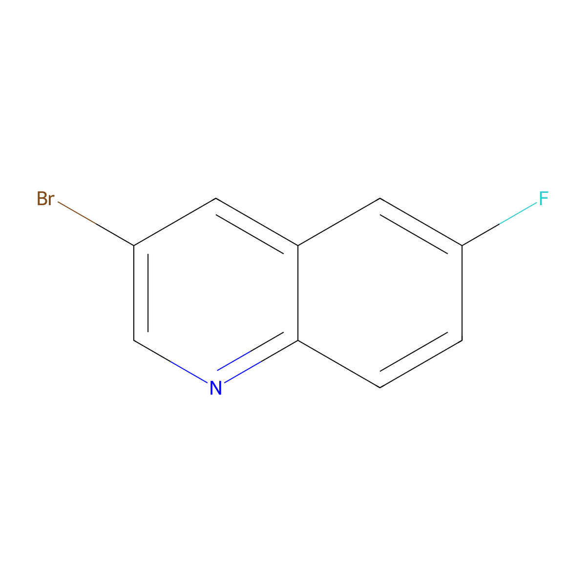 3-Bromo-6-fluoroquinoline molecular structure, CAS 205114-16-5