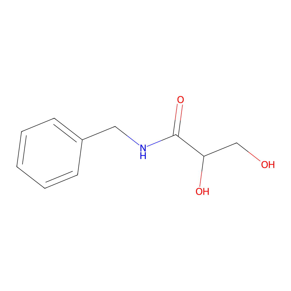 (2R)-N-benzyl-2,3-dihydroxypropanamide molecular structure, CAS 205122-65-2