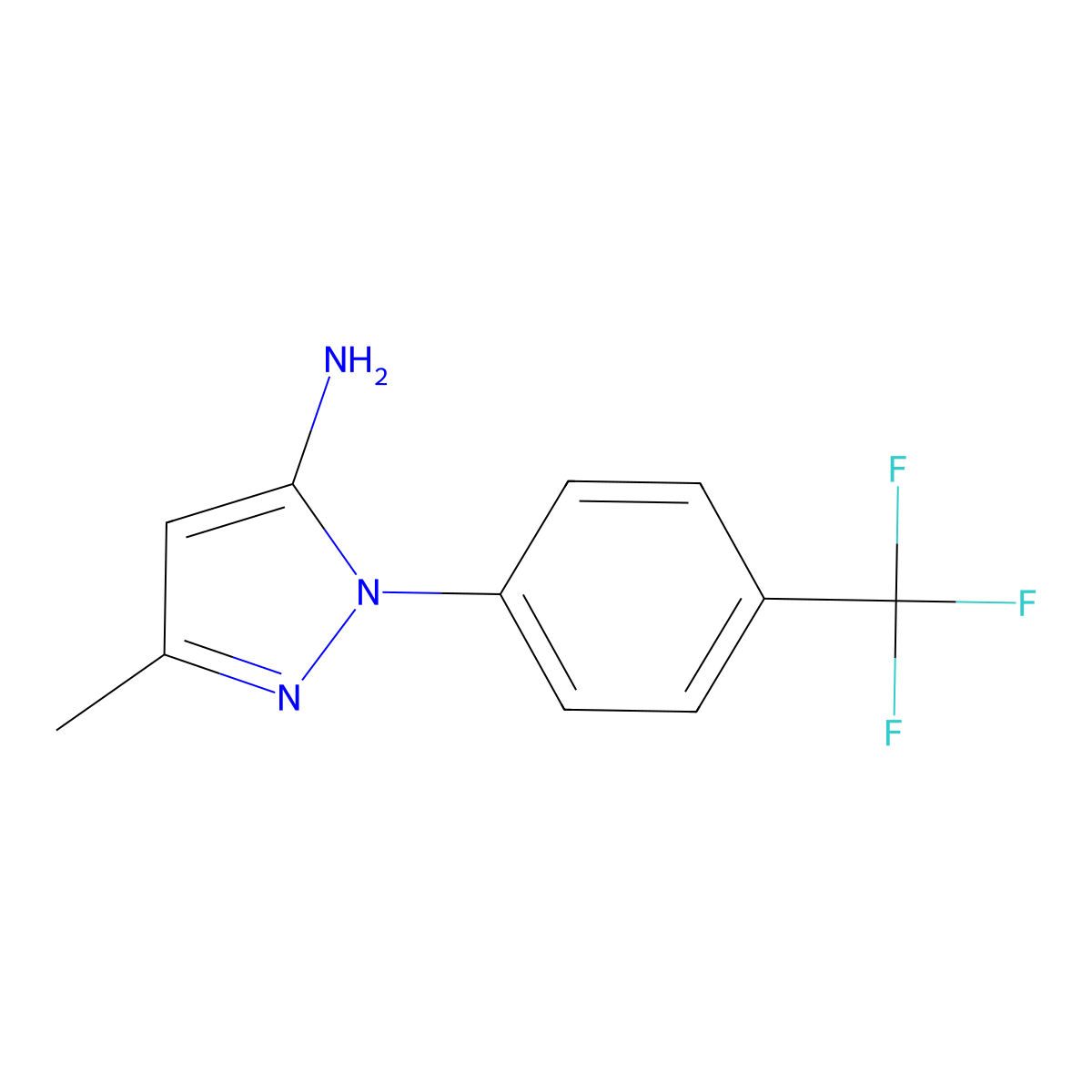 3-Methyl-1-[4-(trifluoromethyl)phenyl]-1H-pyrazol-5-amine molecular structure, CAS 205127-44-2