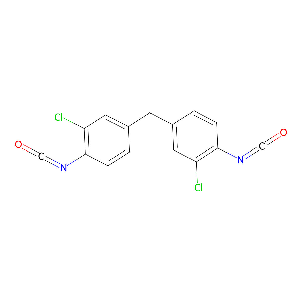 4,4'-Methylenebis(2-chlorophenyl isocyanate) molecular structure, CAS 20513-43-3