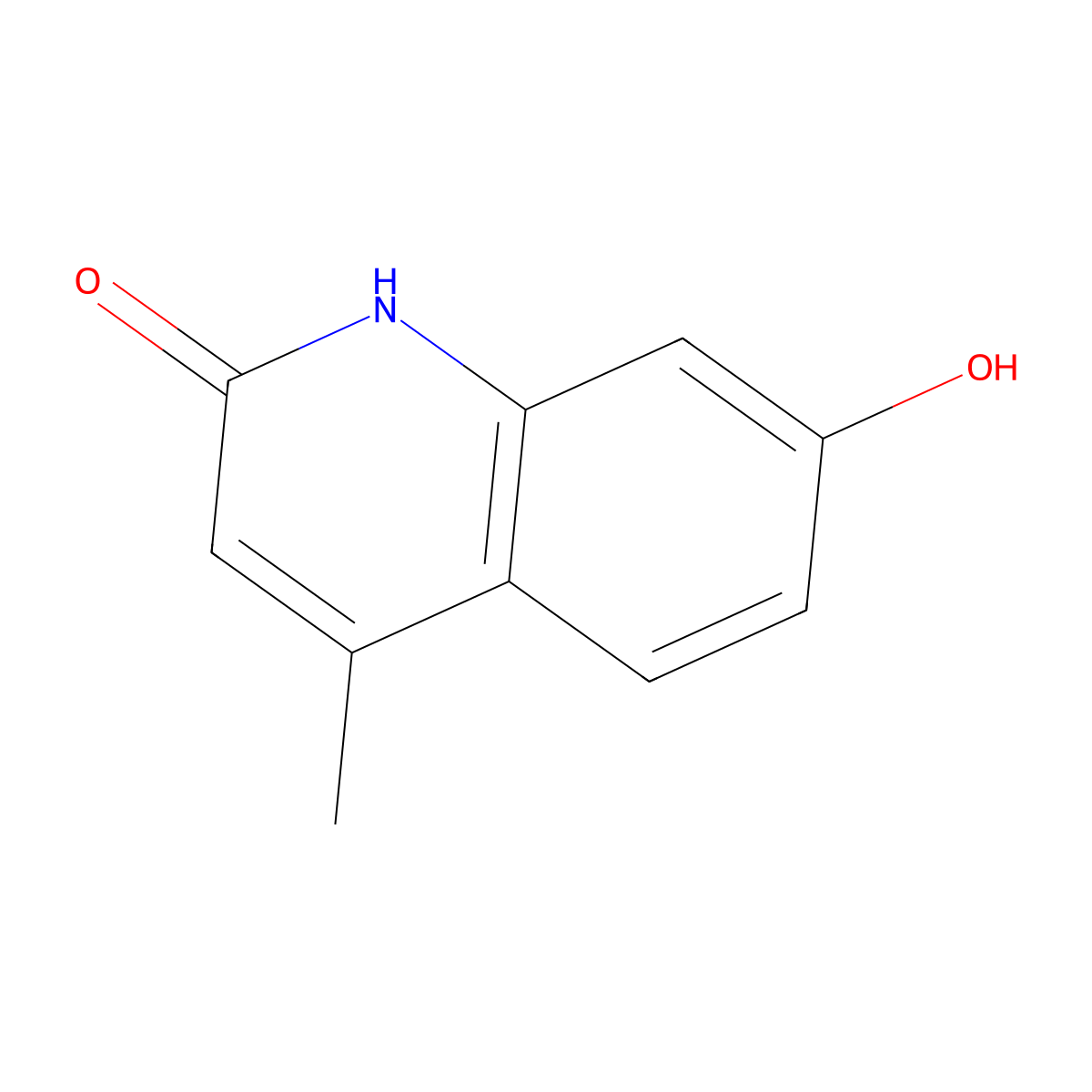 2(1H)-Quinolone, 7-hydroxy-4-methyl- molecular structure, CAS 20513-71-7