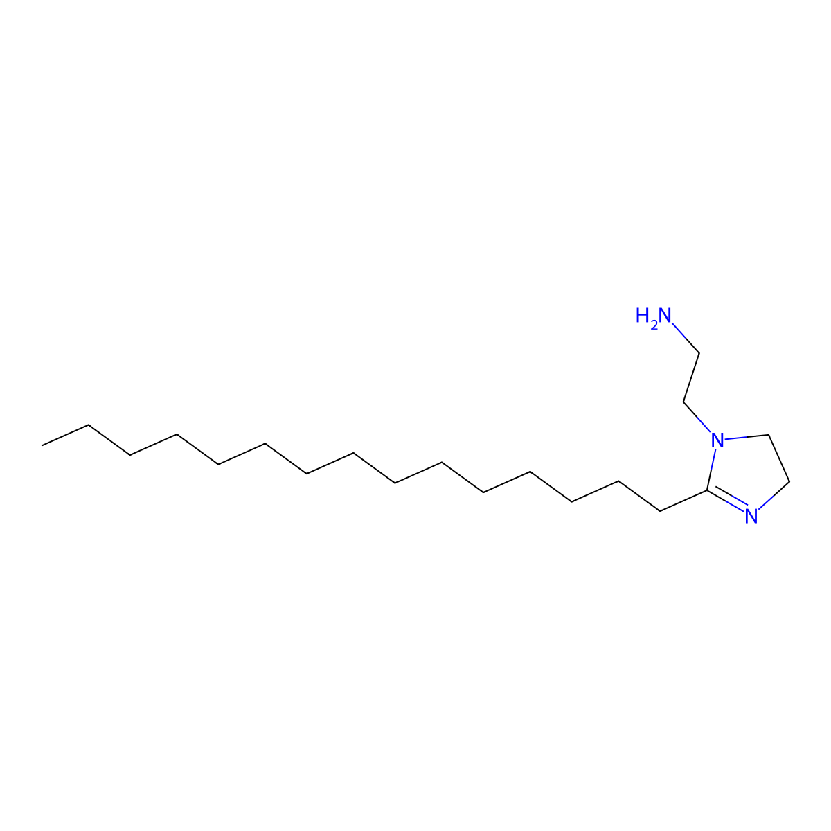 4,5-Dihydro-2-pentadecyl-1H-imidazole-1-ethylamine molecular structure, CAS 20513-80-8
