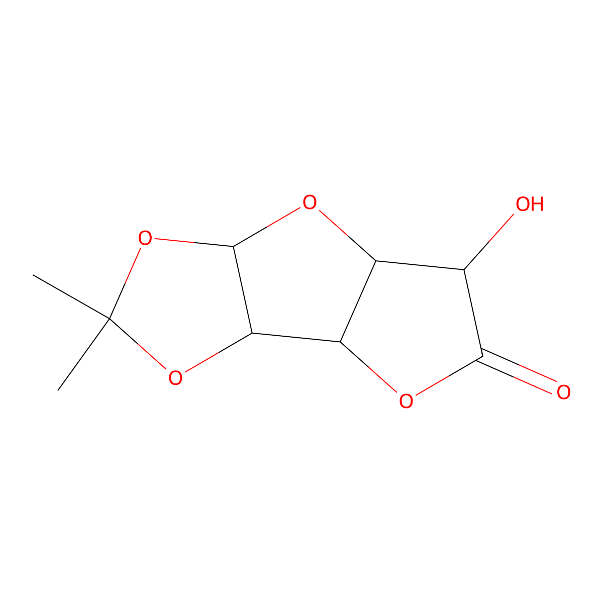 alpha-D-Glucofuranuronic acid, 1,2-O-(1-methylethylidene)-, gamma-lactone molecular structure, CAS 20513-98-8