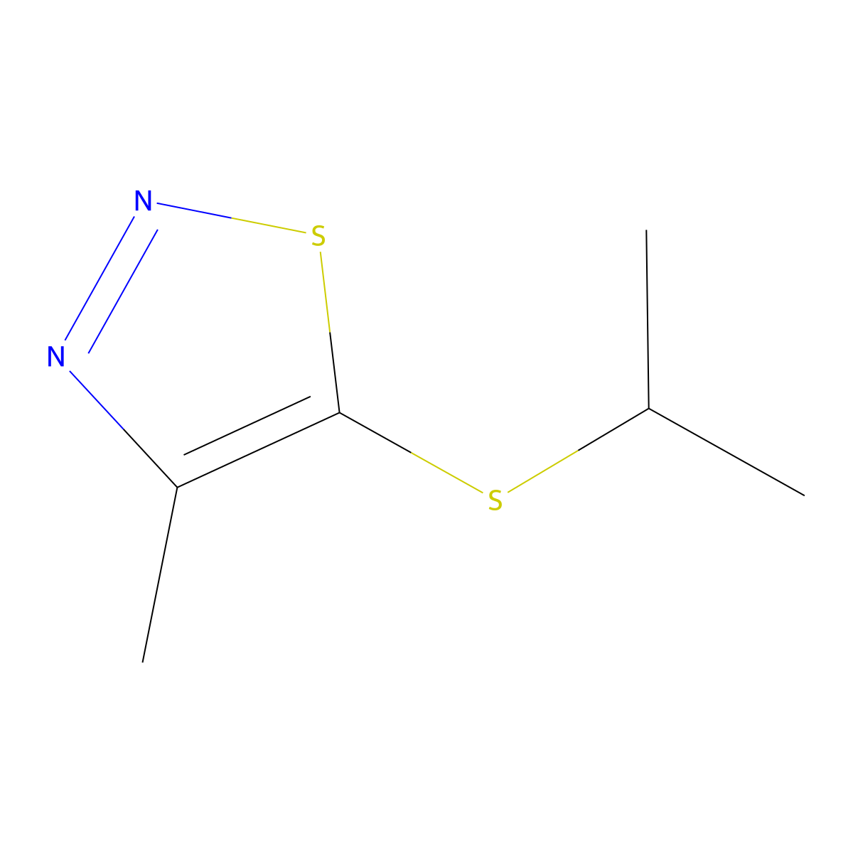 5-(Isopropylsulfanyl)-4-methyl-1,2,3-thiadiazole molecular structure, CAS 205131-46-0