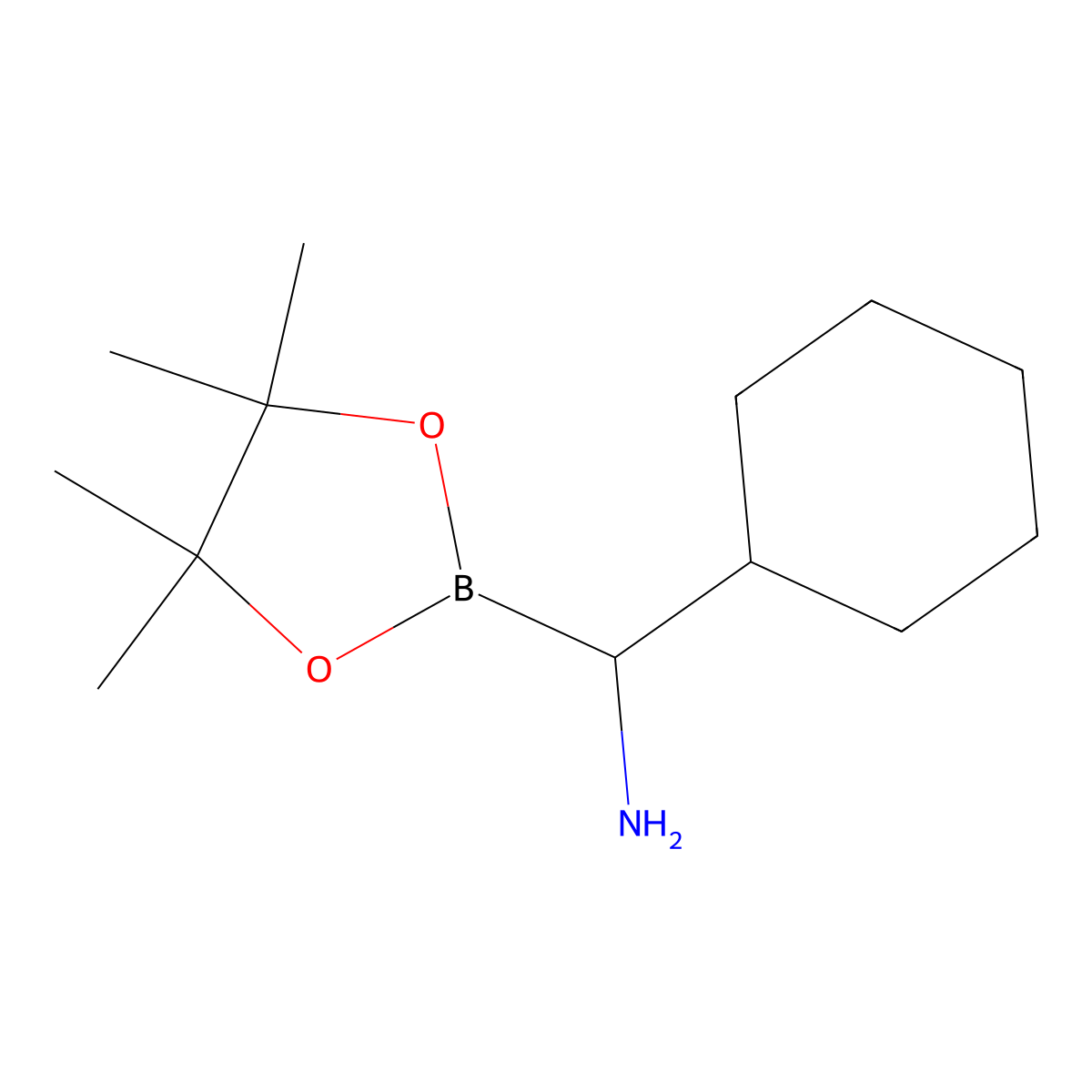 (R)-Cyclohexyl(4,4,5,5-tetramethyl-1,3,2-dioxaborolan-2-yl)methanamine molecular structure, CAS 2051578-48-2