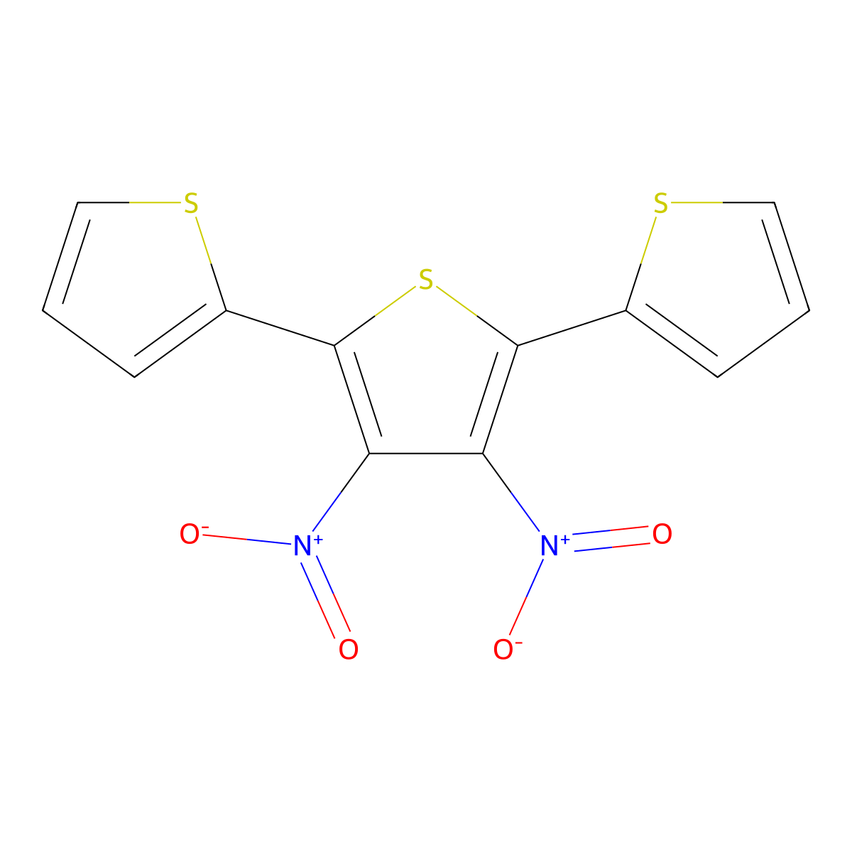 2,5-Bis(2-thienyl)-3,4-dinitrothiophene molecular structure, CAS 205170-72-5