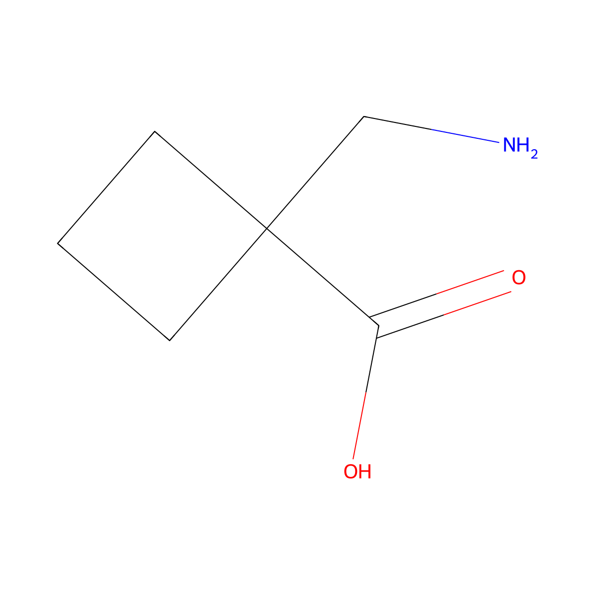 1-(Aminomethyl)cyclobutanecarboxylic acid molecular structure, CAS 205173-66-6