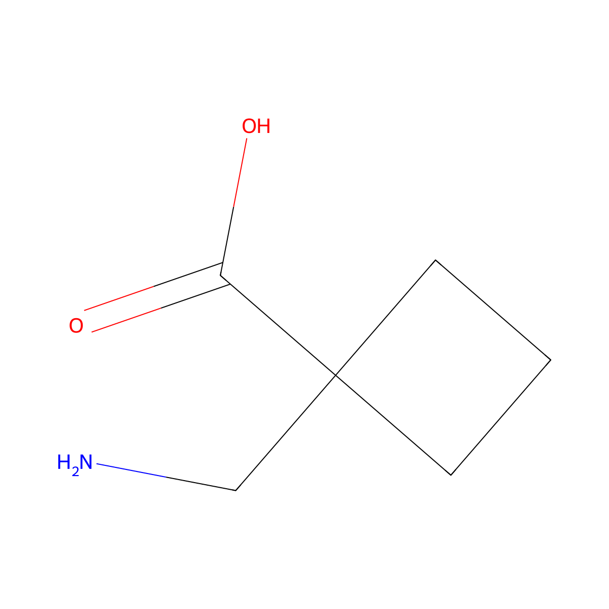 1-(Aminomethyl)cyclobutanecarboxylic acid molecular structure, CAS 205173-66-6