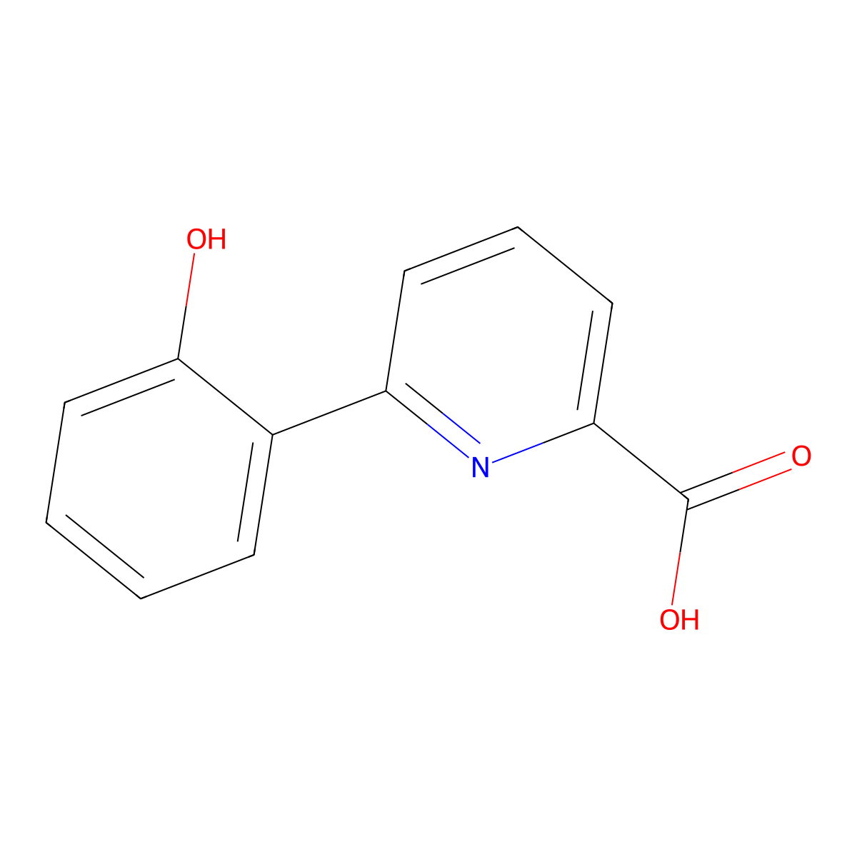 6-(2-Hydroxyphenyl)picolinic acid molecular structure, CAS 205174-22-7