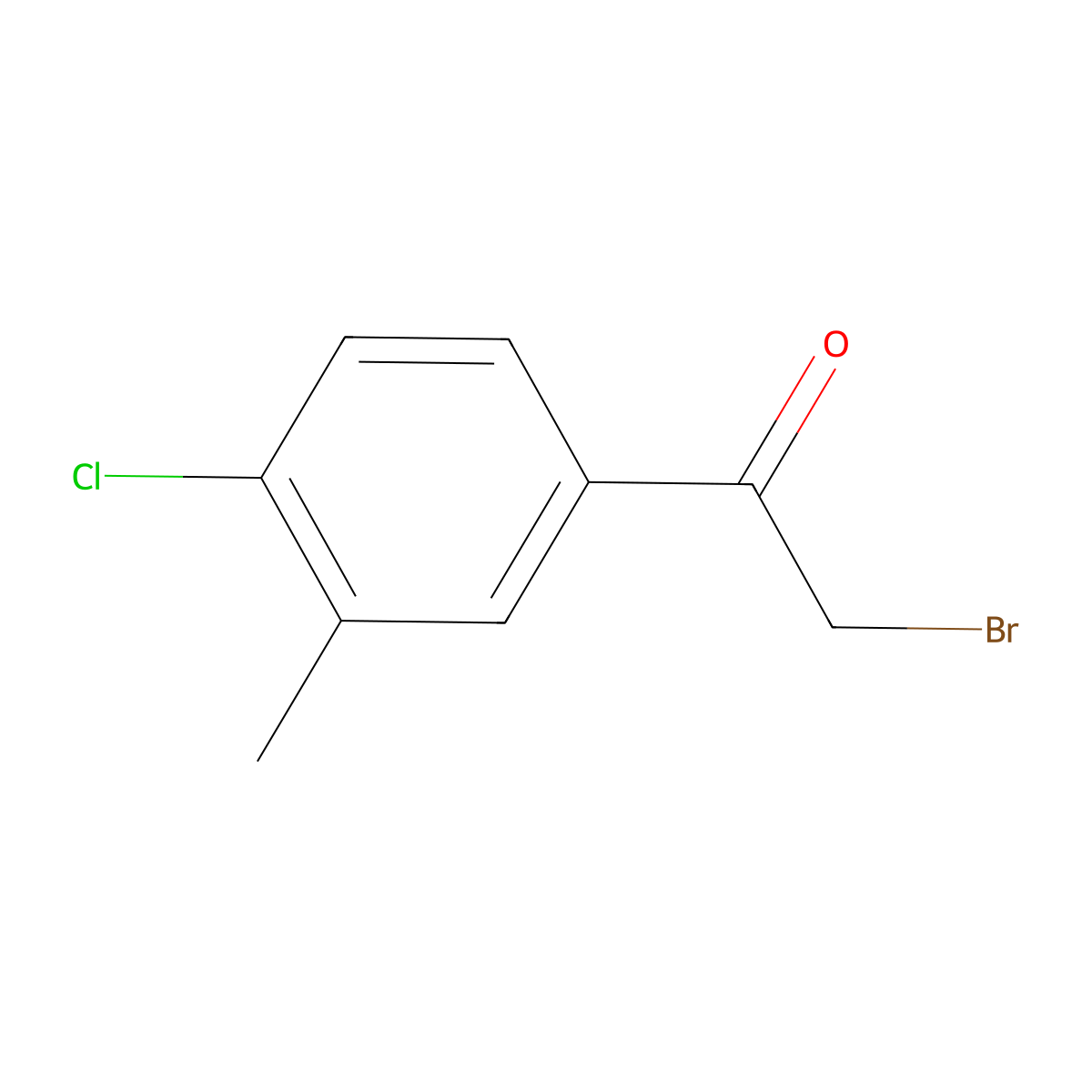 2-Bromo-1-(4-chloro-3-methylphenyl)ethanone molecular structure, CAS 205178-80-9