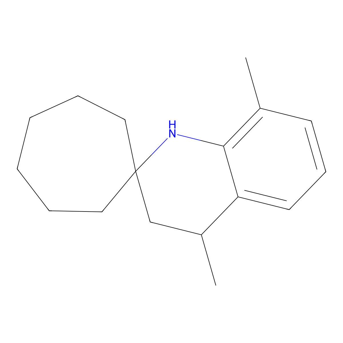 4,8-dimethylspiro[3,4-dihydro-1H-quinoline-2,1'-cycloheptane] molecular structure, CAS 205191-32-8