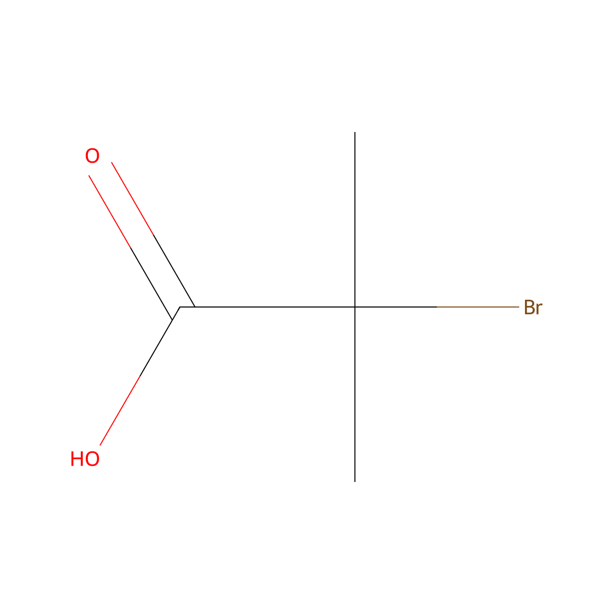 2-Bromo-2-methylpropanoic acid molecular structure, CAS 2052-01-9